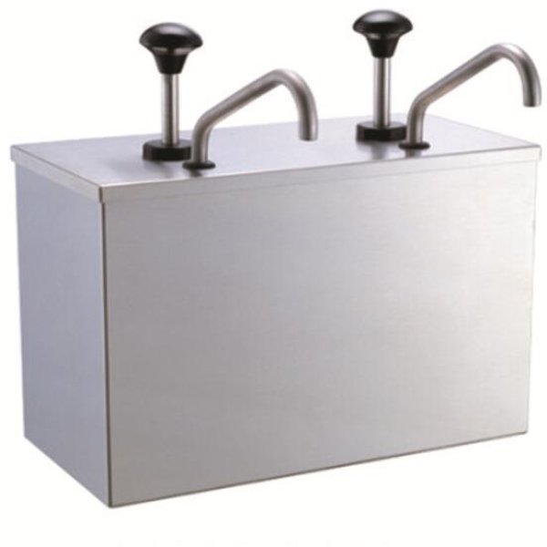 Commercial Condiment/Sauce Dispenser 2 pumps Stainless steel | Adexa JZS002